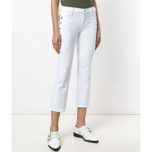 J Brand “Zion” White Cropped Flare Jeans